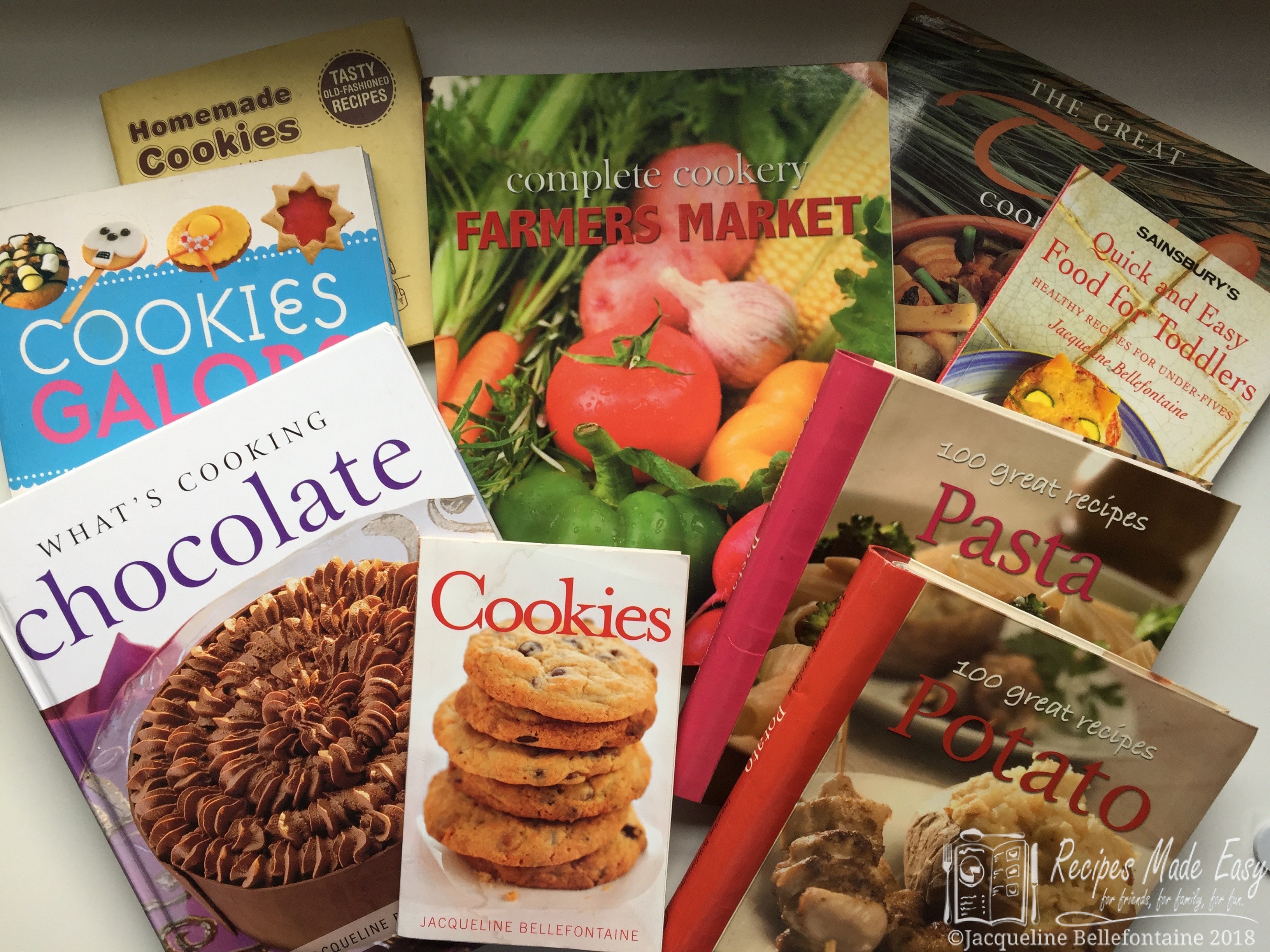 selection of cookery books by Jacqueline Bellefontaine