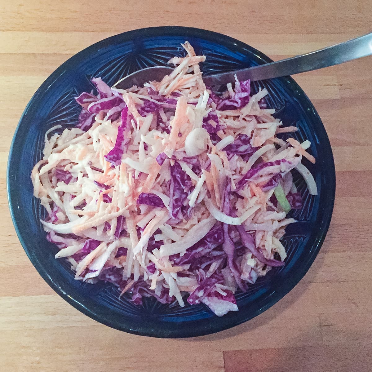 Bowl of winter coleslaw