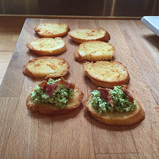 Top just before serving edameme crostini by recipesmadeeasy.co.uk