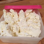 ricotta in a storage box.