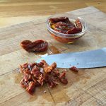 Crusted roast cod – chop the tomatoes