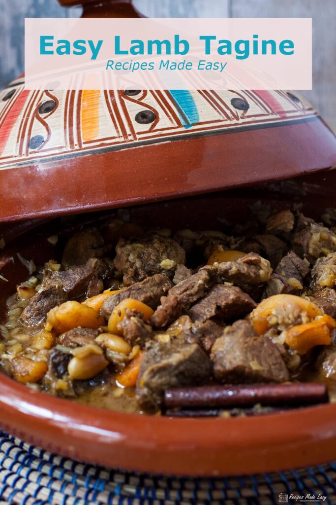 Easy lamb Tagine served in the tagine pot/