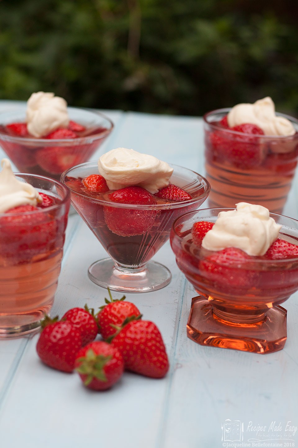 strawberry jellies with chantilly cream