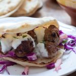 Meatballs made with lamb, flavoured with onion and harissa.