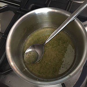 syrup in pan.