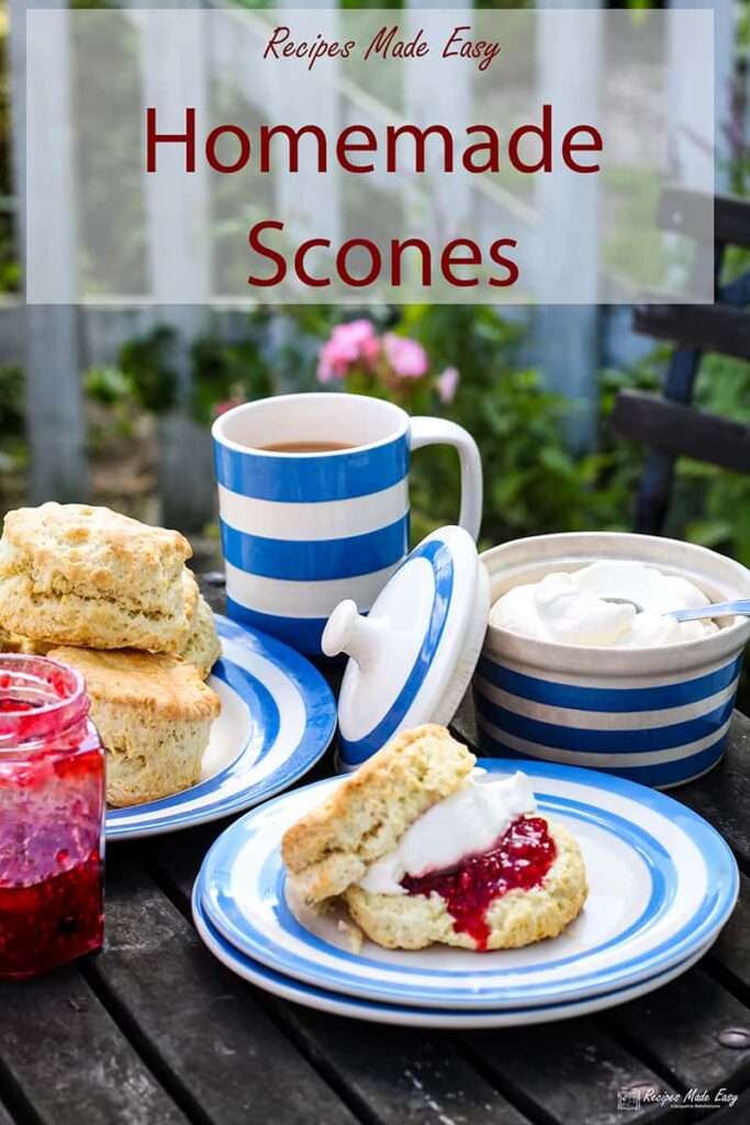 plain scone filled with jam and cream.