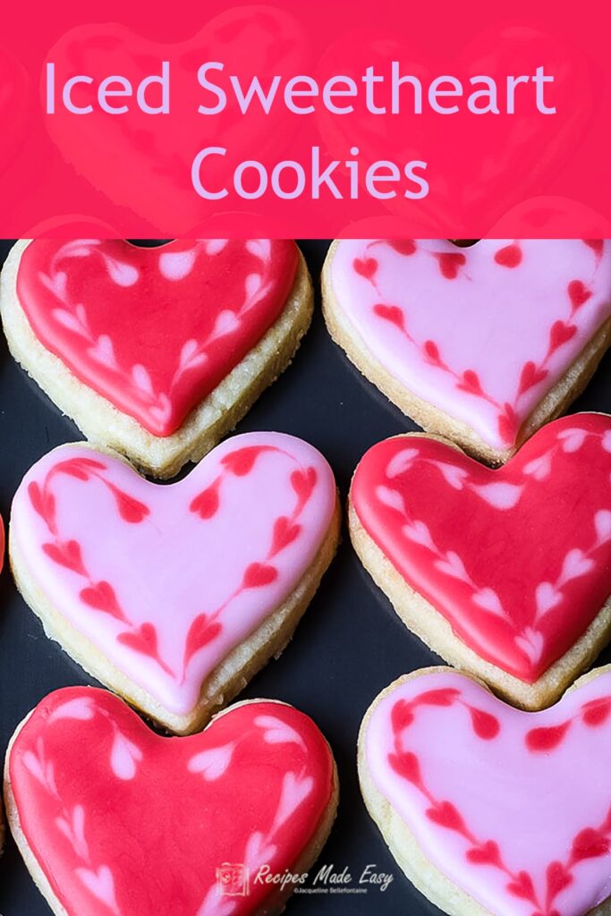 iced sweetheart cookies.