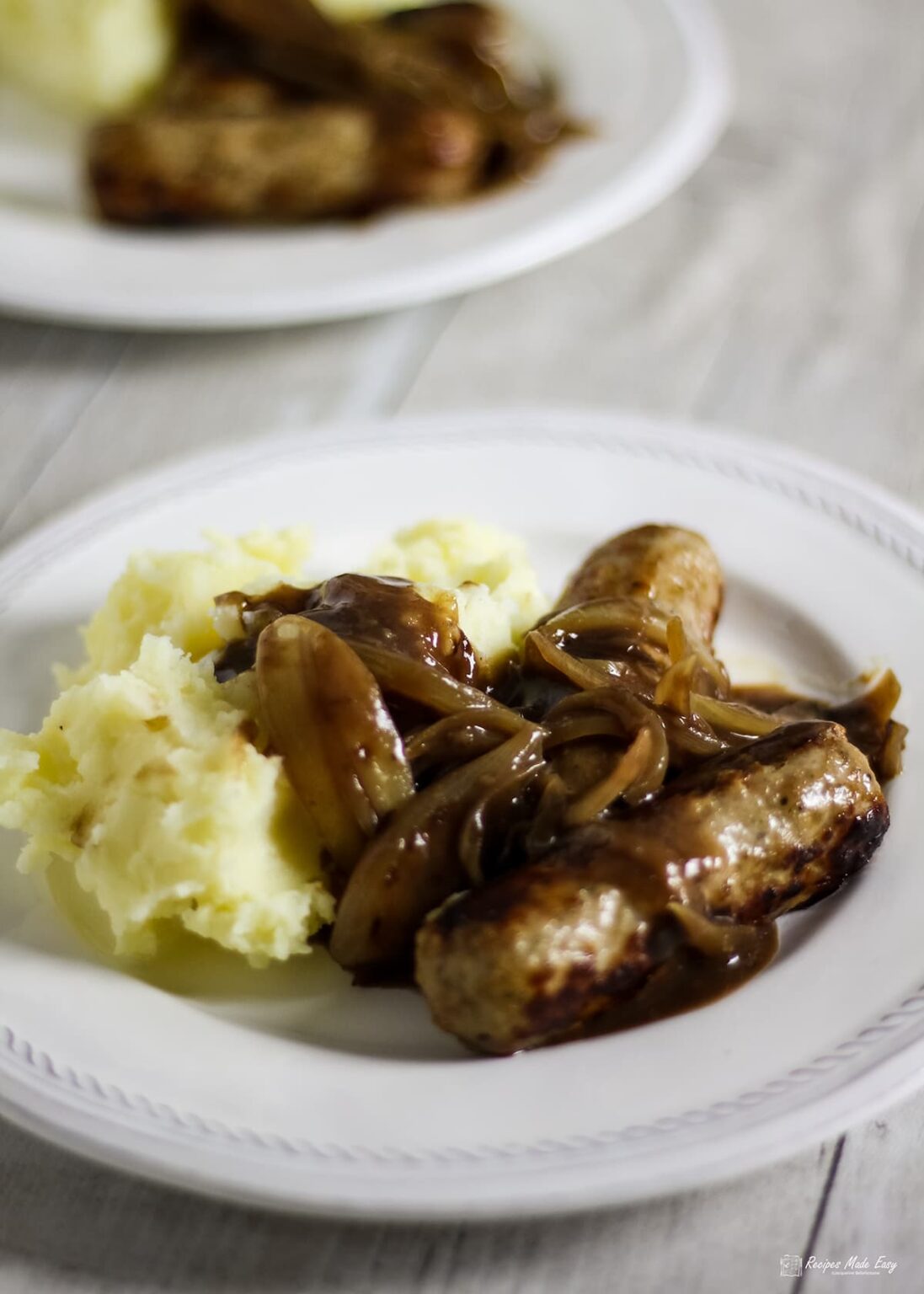 Sausage and Mash with Easy Onion Gravy Recipes Made Easy