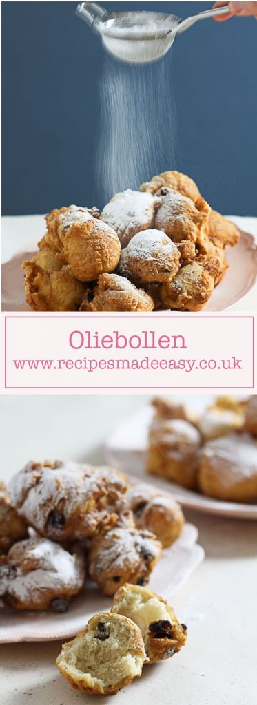 Recipes Made Easy - Oliebollen (Dutch doughnuts) -delicious balls of dough deep fried and served dusted with icing sugar.