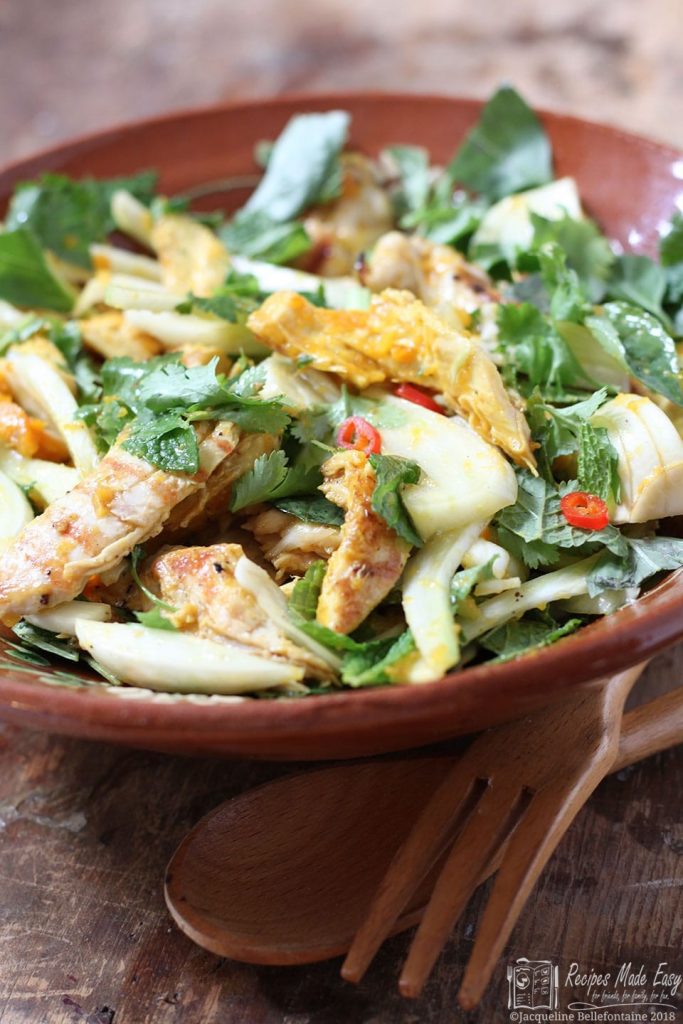 Saffron Chicken and Herb salad Recipes Made Easy
