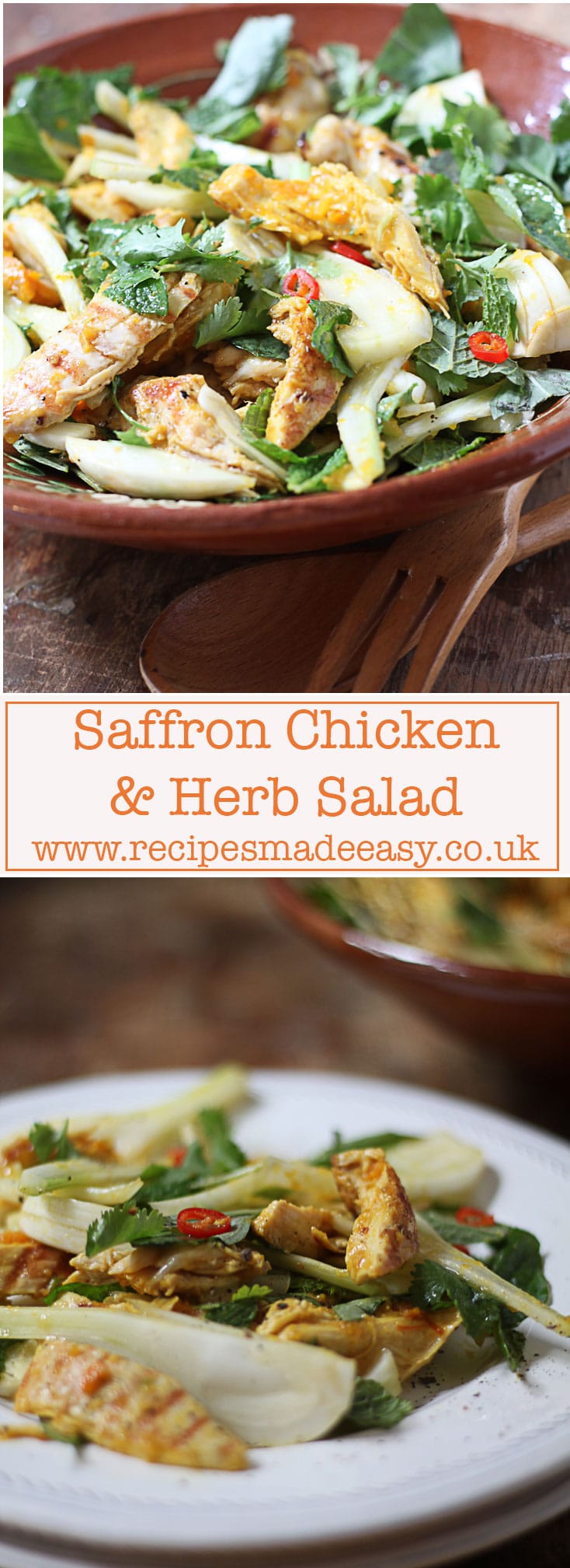 Saffron Chicken and Herb salad Recipes Made Easy