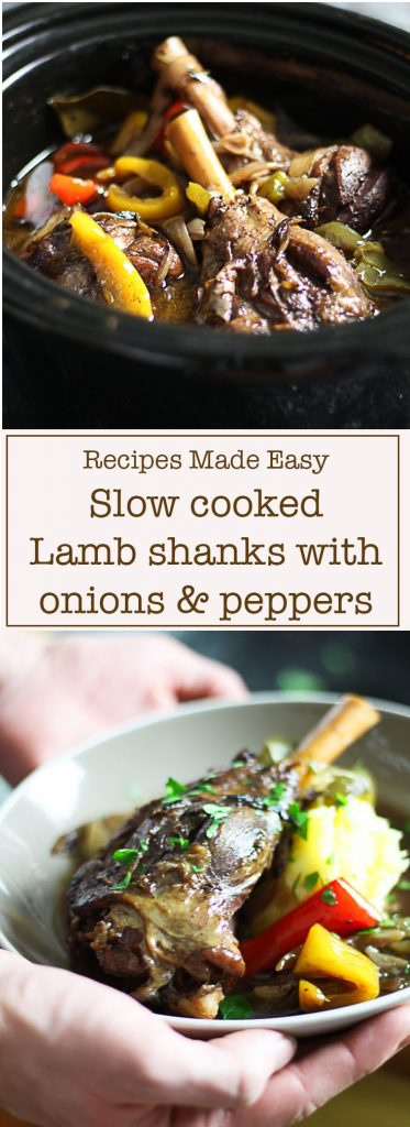 recipes made easy slow cooked lamb shanks with onions and peppers