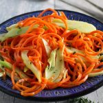 Quick and easy to make spiralized carrot and fennel salad by recipesmadeeasy.co.uk