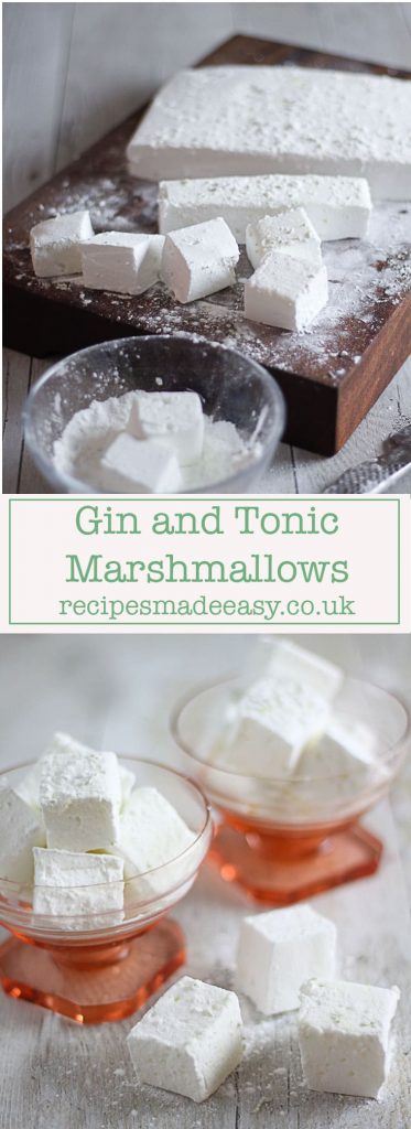 fluffy gin and tonic marshmallows by recipes made easy. A perfect gift for any gin lover.