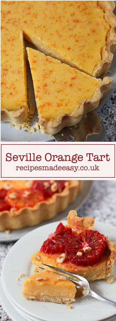 Recipes Made Easy Seville Orange Tart. A creamy orange filling, baked in a sweet hazelnut pastry case and decorated with blood oranges and hazelnuts.