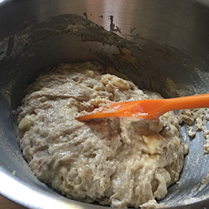 Stir until all the ingredients are just combined to form a lumpy batter. Recipes Made Easy - Banana and pecan Muffins step by step - recipesmadeeasy.co.uk