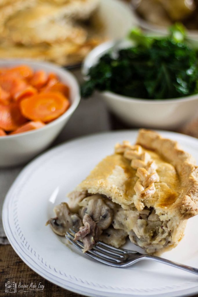 deep filled chicken and mushroom pie by recipesmadeeasy.co.uk