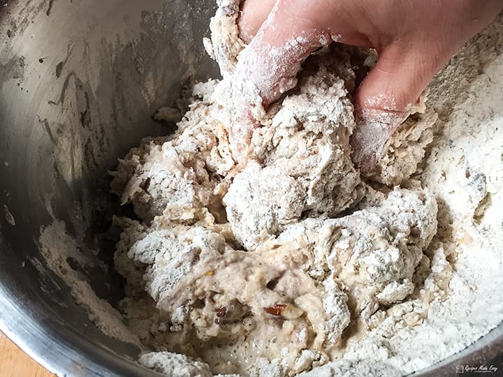 mixing to a dough.