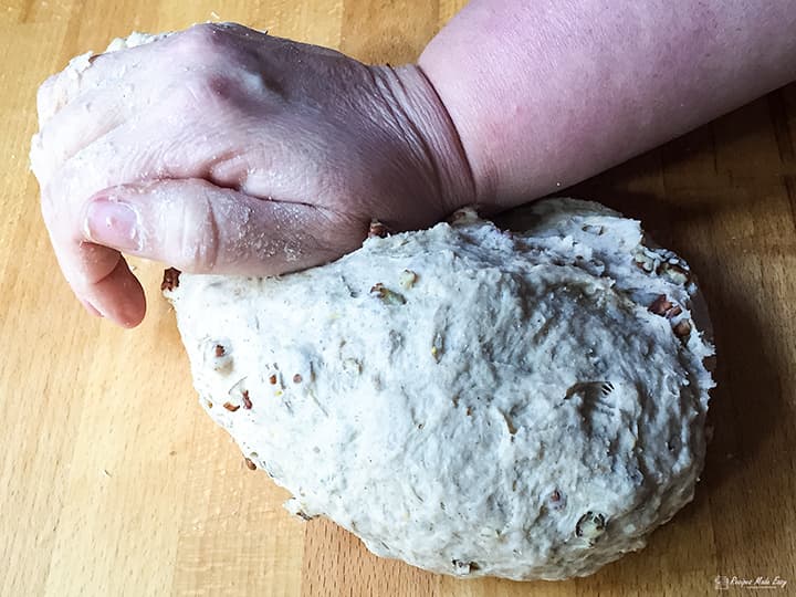 kneading dough.
