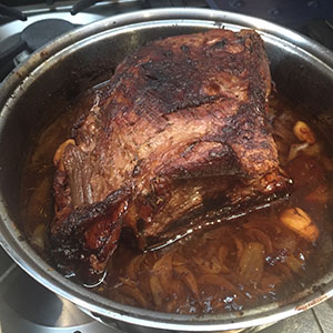 Cook until meat is tender. Braised beef short ribs -cooked until tender