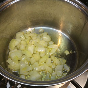 Gently fry the onion until softened. Gently fry the onion until softened.