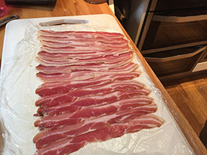 bacon laid out o board