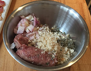 stuffing ingredients in bowl