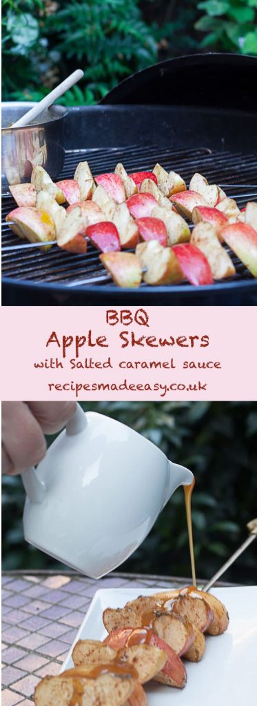 BBQ Apple Skweres with salted caramel sauce by Recipes Made Easy
