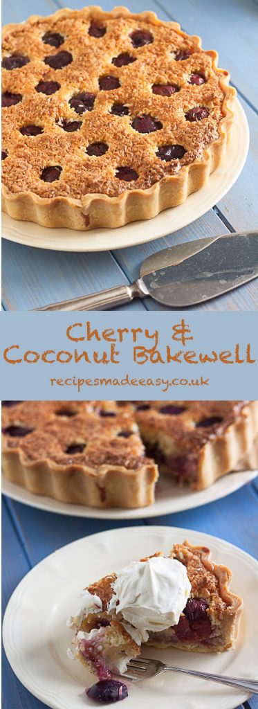 Cherry and coconut Bakewell Tart by Recipes Made Easy