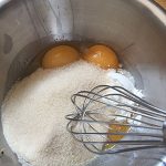 whisking sugar eggs and cornflour