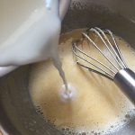 whisking in hot milk