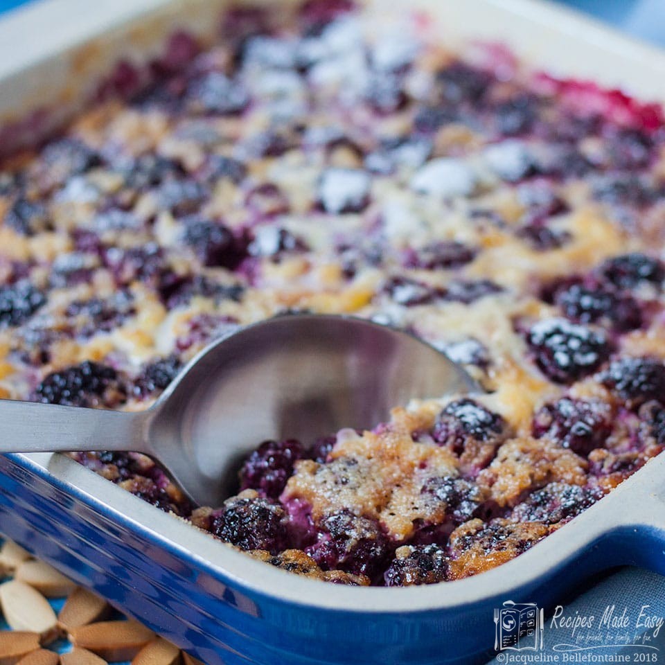 blackberry clafoutis in a dish by recipes made easy