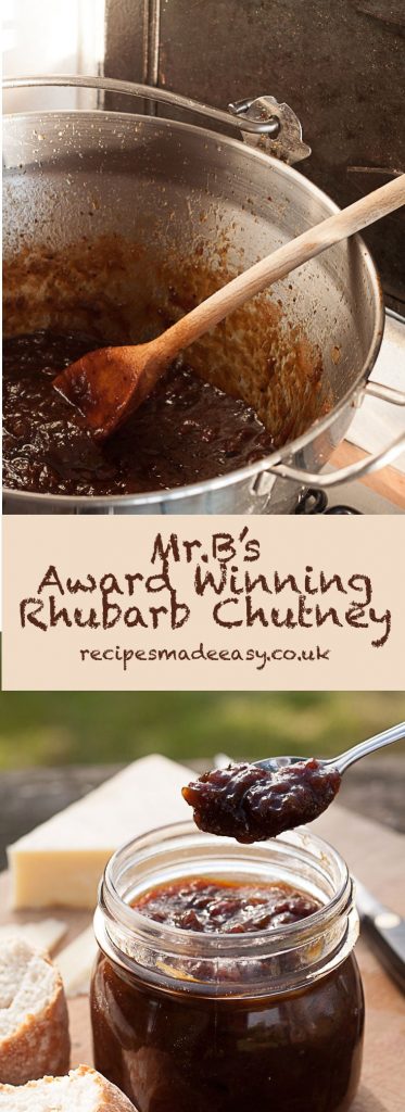 Mr B's Award winning Rhubarb Chutney - Recipes Made Easy