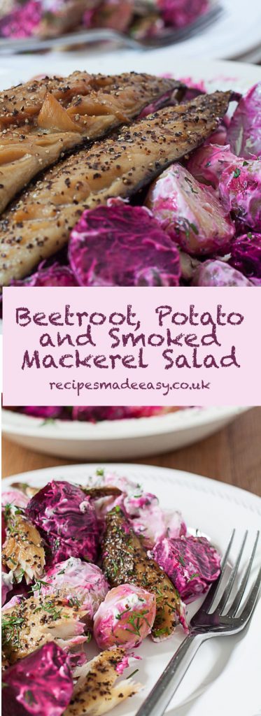beetroot, potato and smoked mackerel salad by recipesmadeeasy.co.uk #fish #healthy #easy