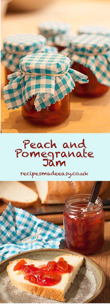 Peach and Pomegranate jam by Recipes Made Easy