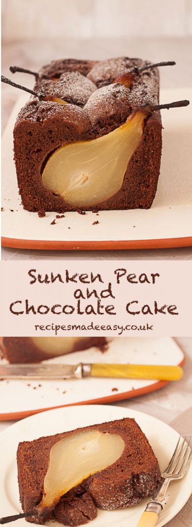 Sunken pear and chocolate cake by Recipes Made Easy