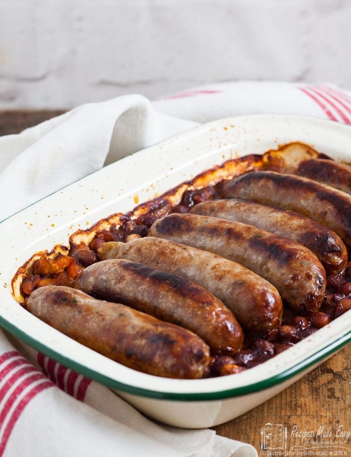 Sausages with Easy Homemade Baked Beans | Recipes Made Easy