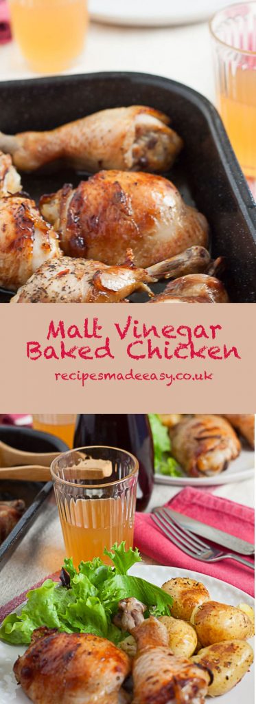 Malt Vinegar Baked Chicken by Recipes Made Easy and a visit to the Sarsons Vinegar Factory. A tasty and easy to prepare mid-week meal. #easy recipe #midweek meal #chicken #vinegar