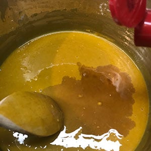 adding the remaining vinegar