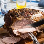 leg of lamb being carved