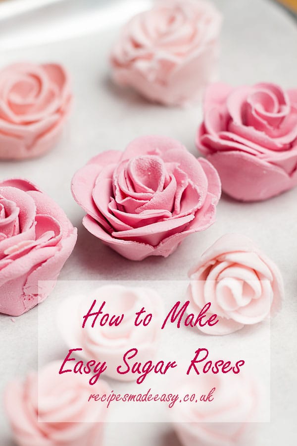 sugar roses on baking parchment