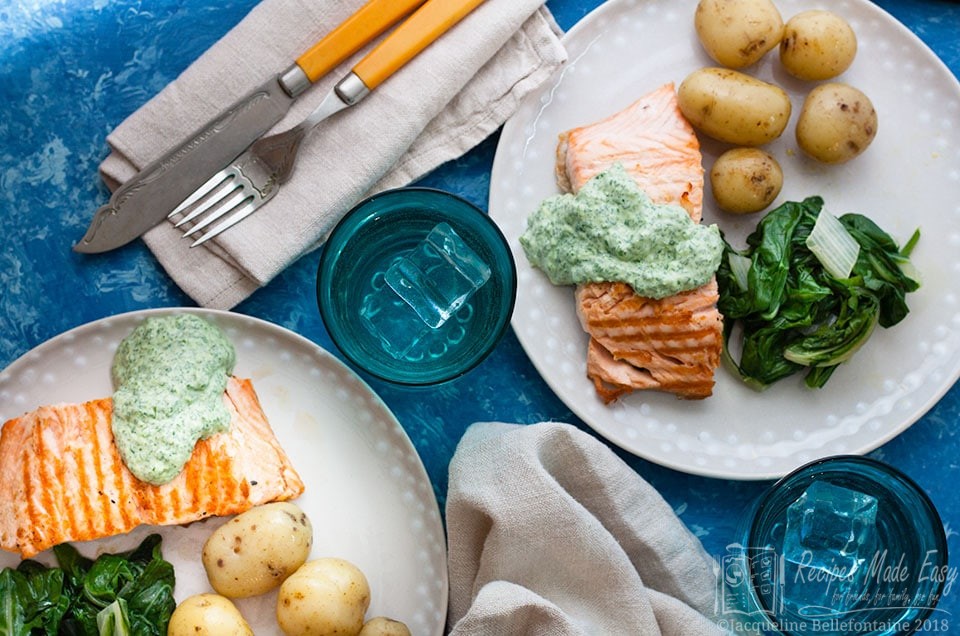 Seared Salmon with watercress sauce Recipes Made Easy