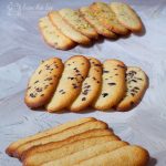 langues de chat biscuits on a background
