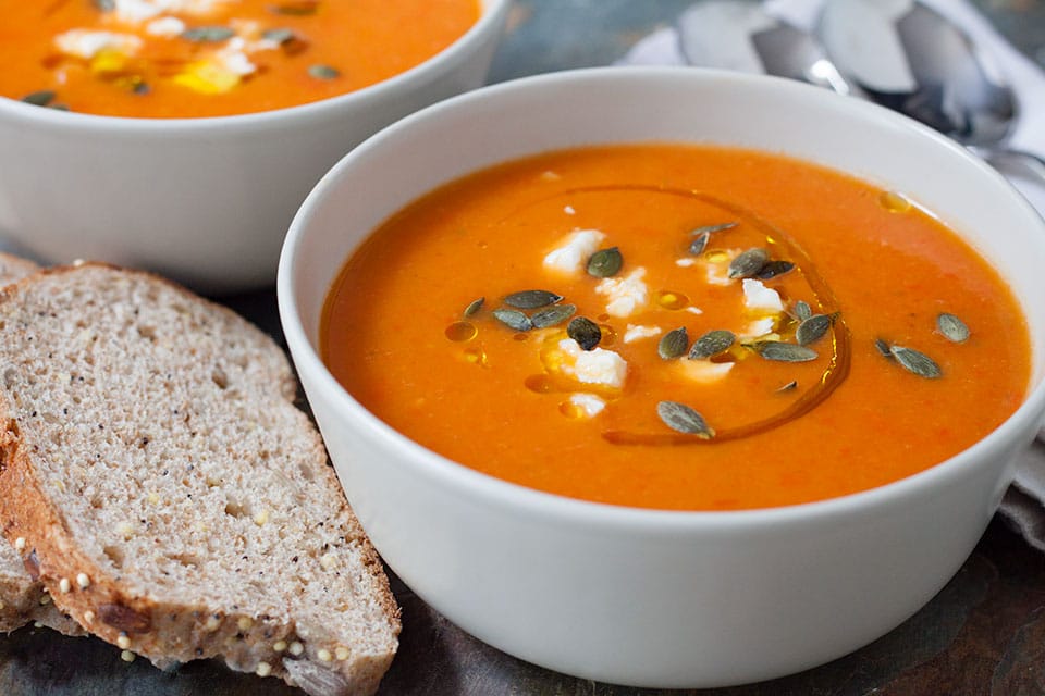 Roasted butternut squash and pepper soup | Recipes Made Easy