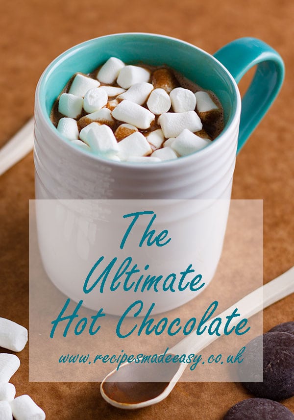 mug of hot chocolate with text overlay