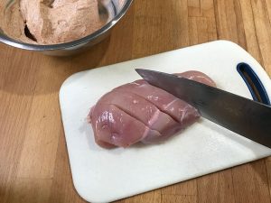cut chicken breast