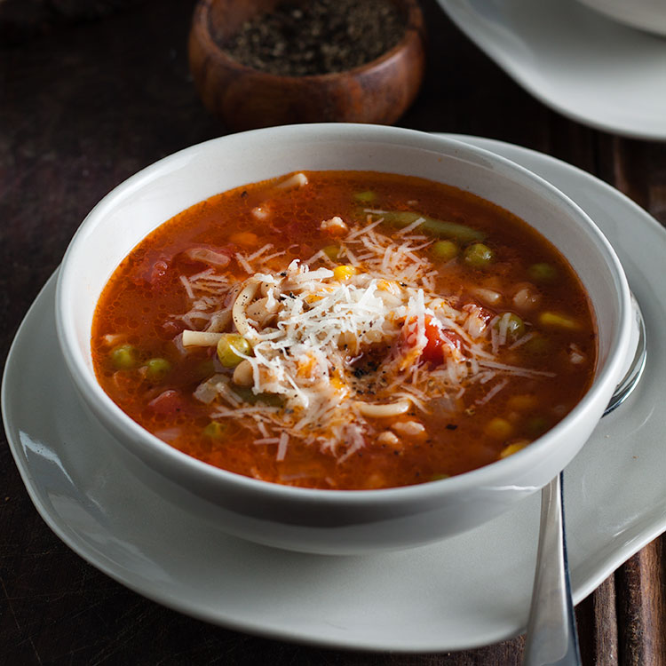 bowl of quick and easy minestrone