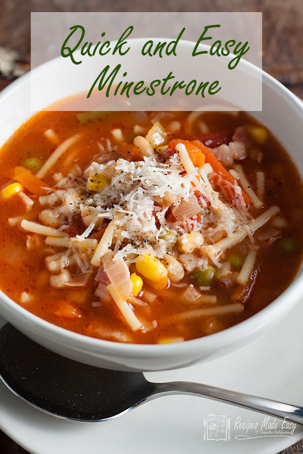 bowl of quick and easy minestrone