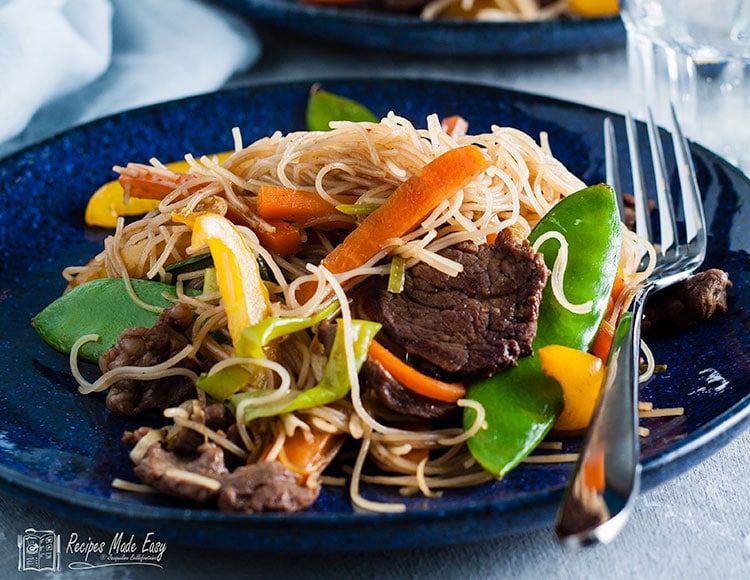 Beef Stir fry with Rice Noodles | Recipes Made Easy