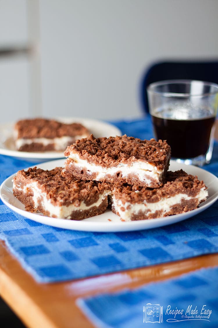 chcolate cheesecake slice on a plate.